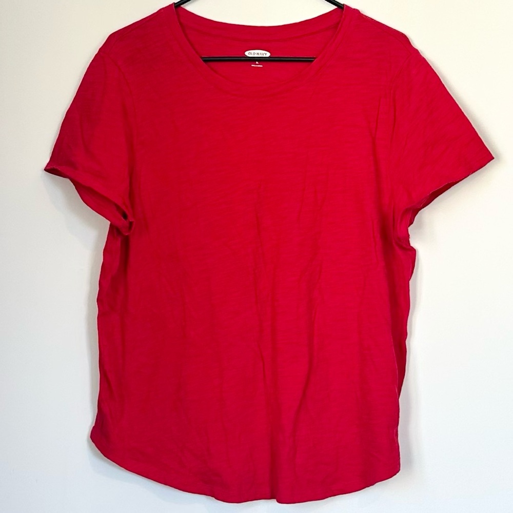 Old Navy Women's Bright Red Everywear Short Sleeve Tee - Size: Extra Large